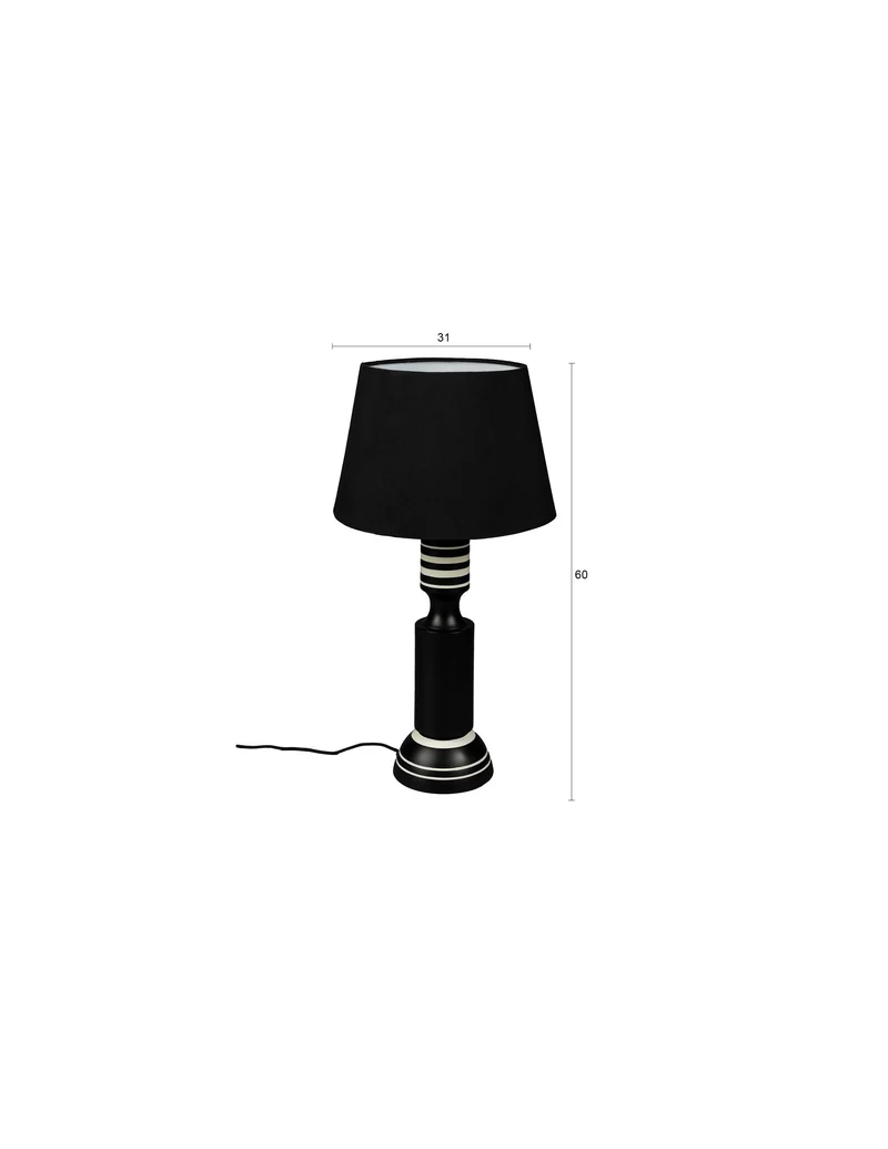 Dutchbone Tischleuchte Virgil – Schwarz, Eisen, 31 × 31 × 60 cm
