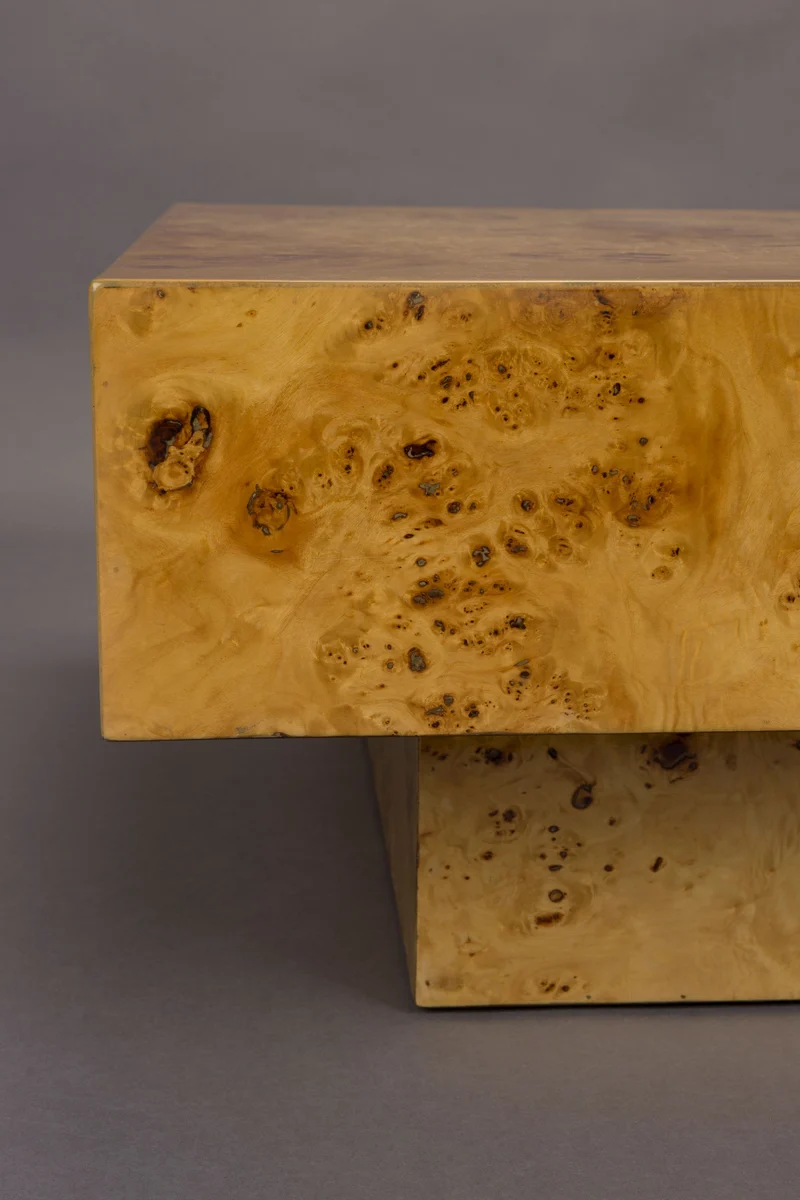 Dutchbone Couchtisch Quinn – Natur, Holz, 90 × 90 × 39 cm