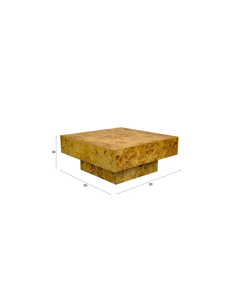 Dutchbone Couchtisch Quinn – Natur, Holz, 90 × 90 × 39 cm