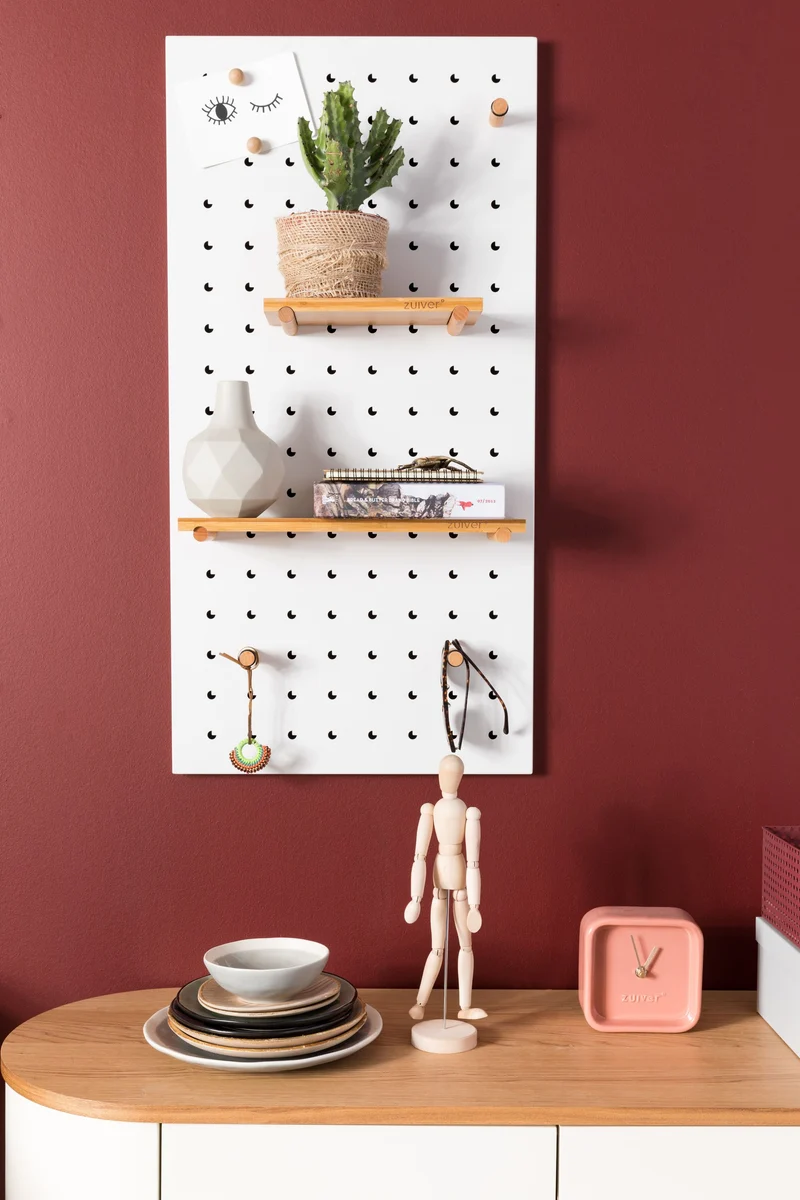 Zuiver Regal Pegboard Bundy – Weiß, 2 × 90 × 45 cm