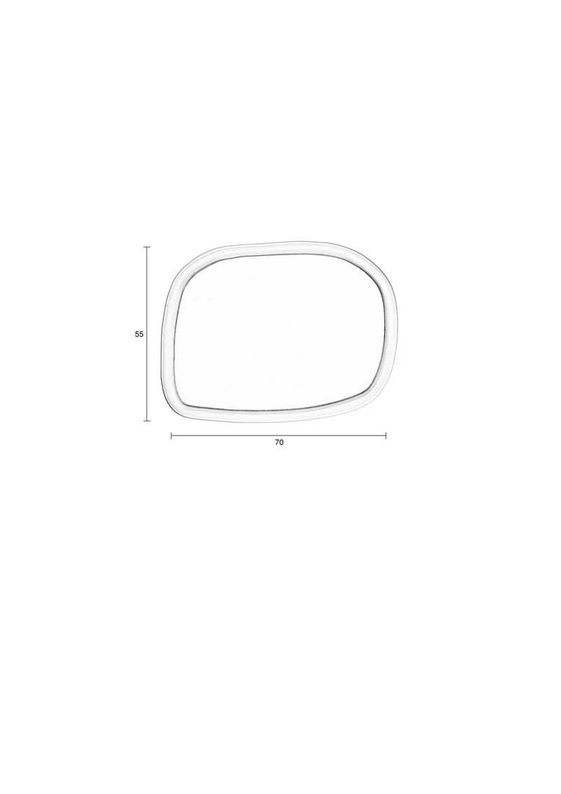 Zuiver Spiegel Looks M – Off-White, Mangoholz, 55 × 73 × 4 cm