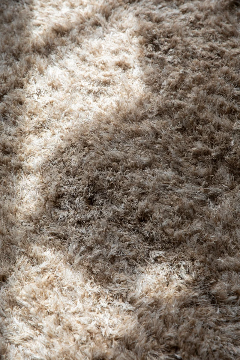 Dutchbone Teppich Hairy 160 × 230 cm – Beige, Wolle