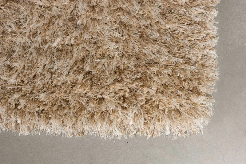 Dutchbone Teppich Hairy 160 × 230 cm – Beige, Wolle