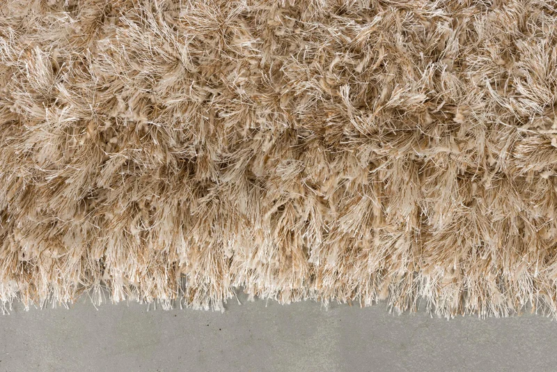 Dutchbone Teppich Hairy 200 × 290 cm – Beige, Wolle