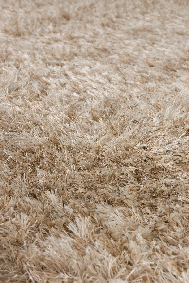 Dutchbone Teppich Hairy 200 × 290 cm – Beige, Wolle