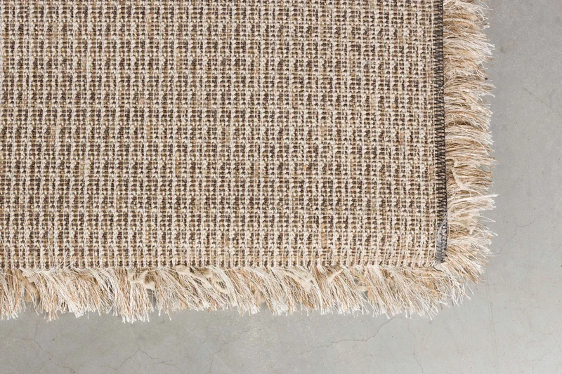 Dutchbone Teppich Hairy 200 × 290 cm – Beige, Wolle