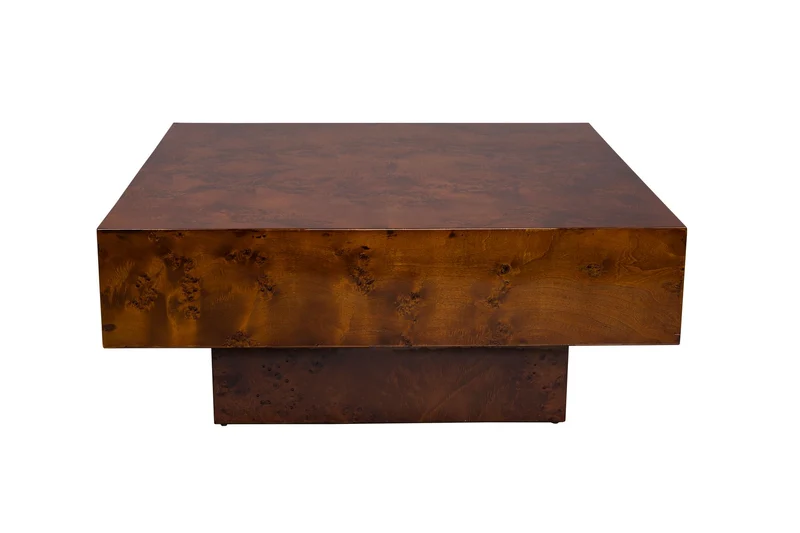 Dutchbone Couchtisch Quinn – Nussbaum, Sperrholz, 90 × 90 × 40 cm