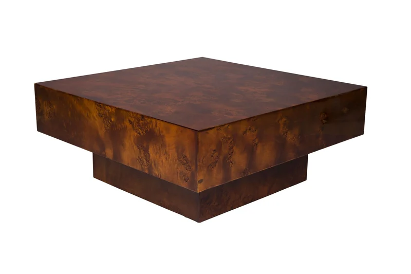 Dutchbone Couchtisch Quinn – Nussbaum, Sperrholz, 90 × 90 × 40 cm
