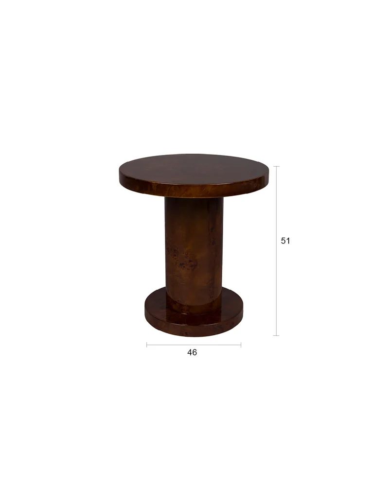 Dutchbone Beistelltisch Quinn – Nussbaum, Sperrholz, 46 × 46 × 51 cm