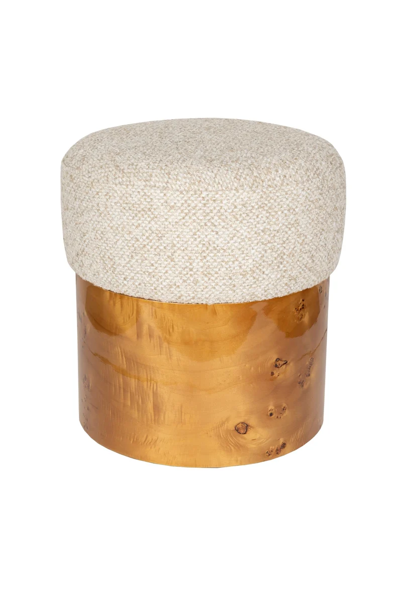 Dutchbone Hocker Burlin – Beige, Holz, 40 × 40 × 44 cm