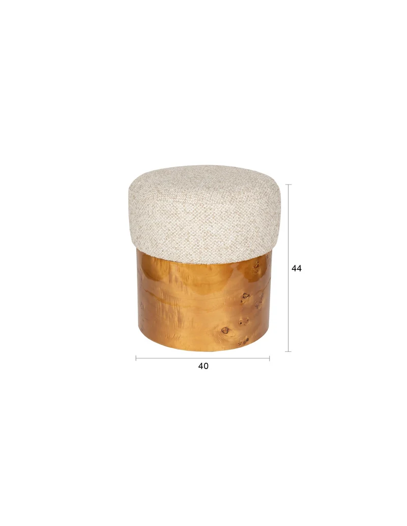 Dutchbone Hocker Burlin – Beige, Holz, 40 × 40 × 44 cm