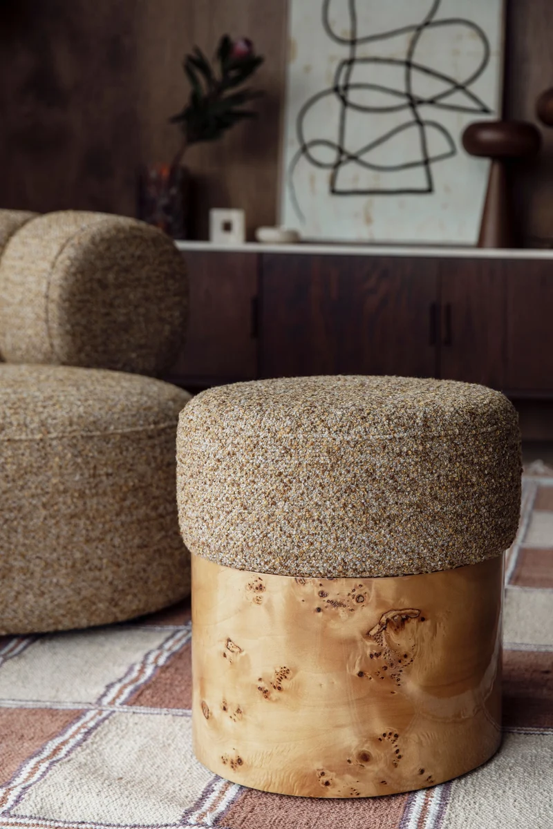 Dutchbone Hocker Burlin – Braun, Holz, 40 × 40 × 44 cm