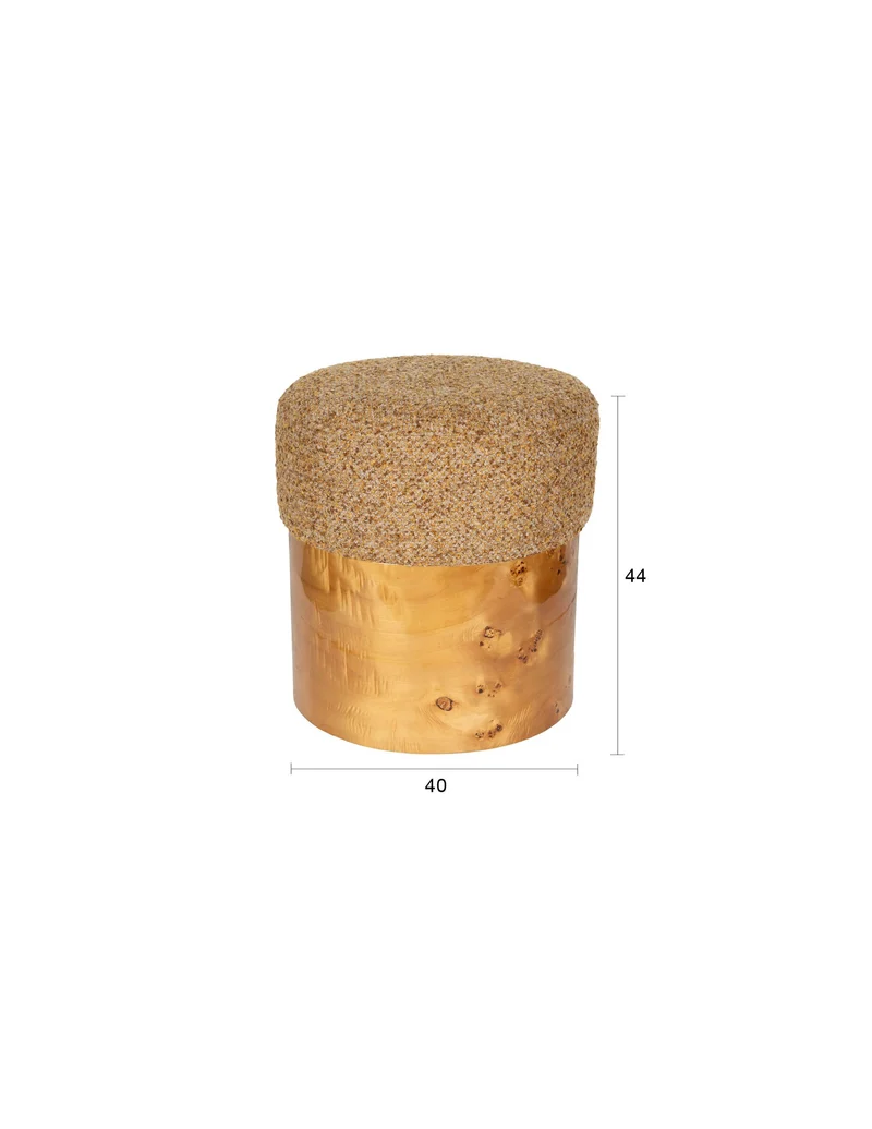 Dutchbone Hocker Burlin – Braun, Holz, 40 × 40 × 44 cm