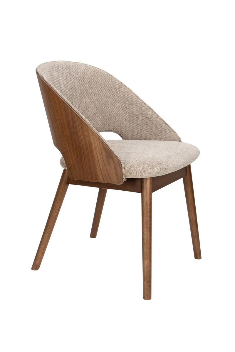 Dutchbone Stuhl Velore – Beige, Polyester, 58 × 49 × 78 cm