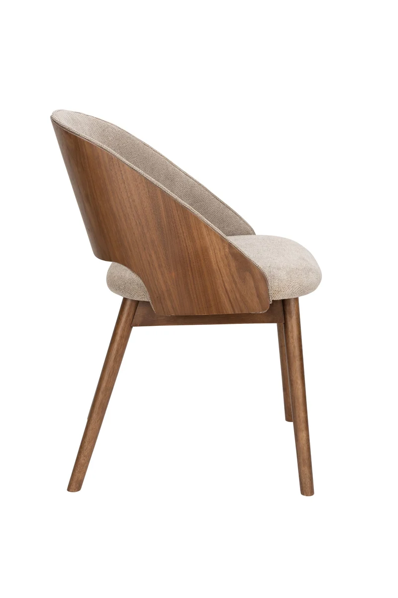 Dutchbone Stuhl Velore – Beige, Polyester, 58 × 49 × 78 cm