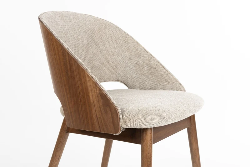 Dutchbone Stuhl Velore – Beige, Polyester, 58 × 49 × 78 cm