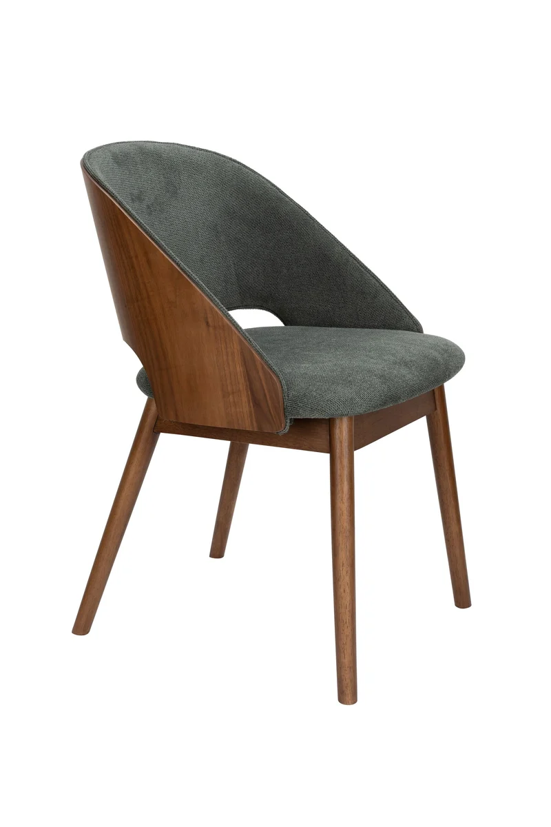 Dutchbone Stuhl Velore – Grün, Polyester, 58 × 49 × 78 cm