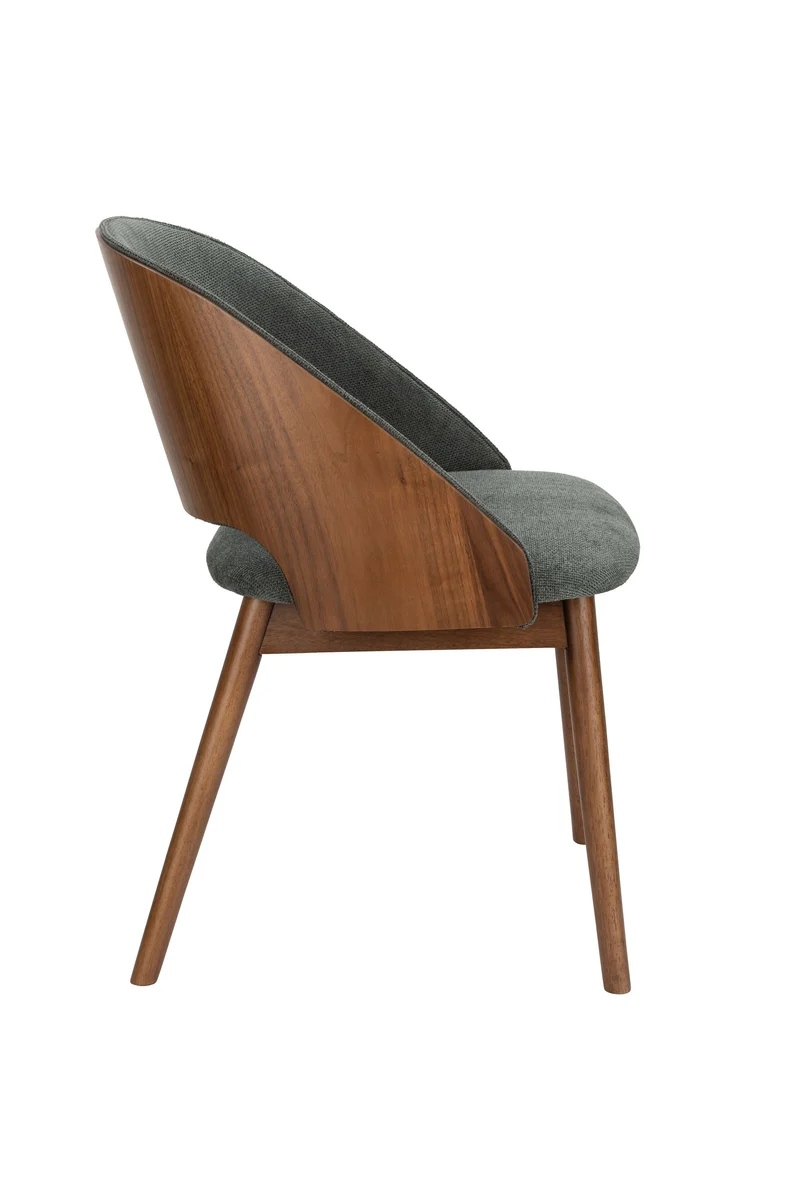Dutchbone Stuhl Velore – Grün, Polyester, 58 × 49 × 78 cm