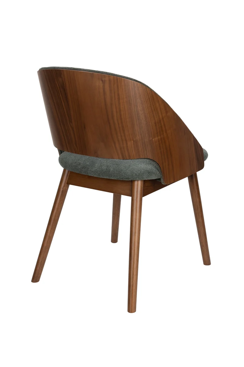 Dutchbone Stuhl Velore – Grün, Polyester, 58 × 49 × 78 cm