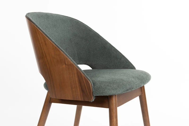 Dutchbone Stuhl Velore – Grün, Polyester, 58 × 49 × 78 cm