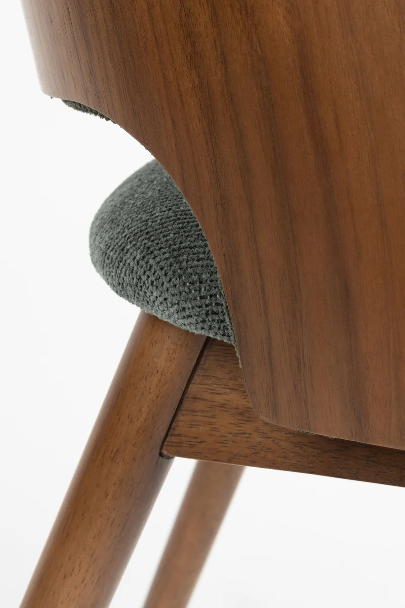 Dutchbone Stuhl Velore – Grün, Polyester, 58 × 49 × 78 cm