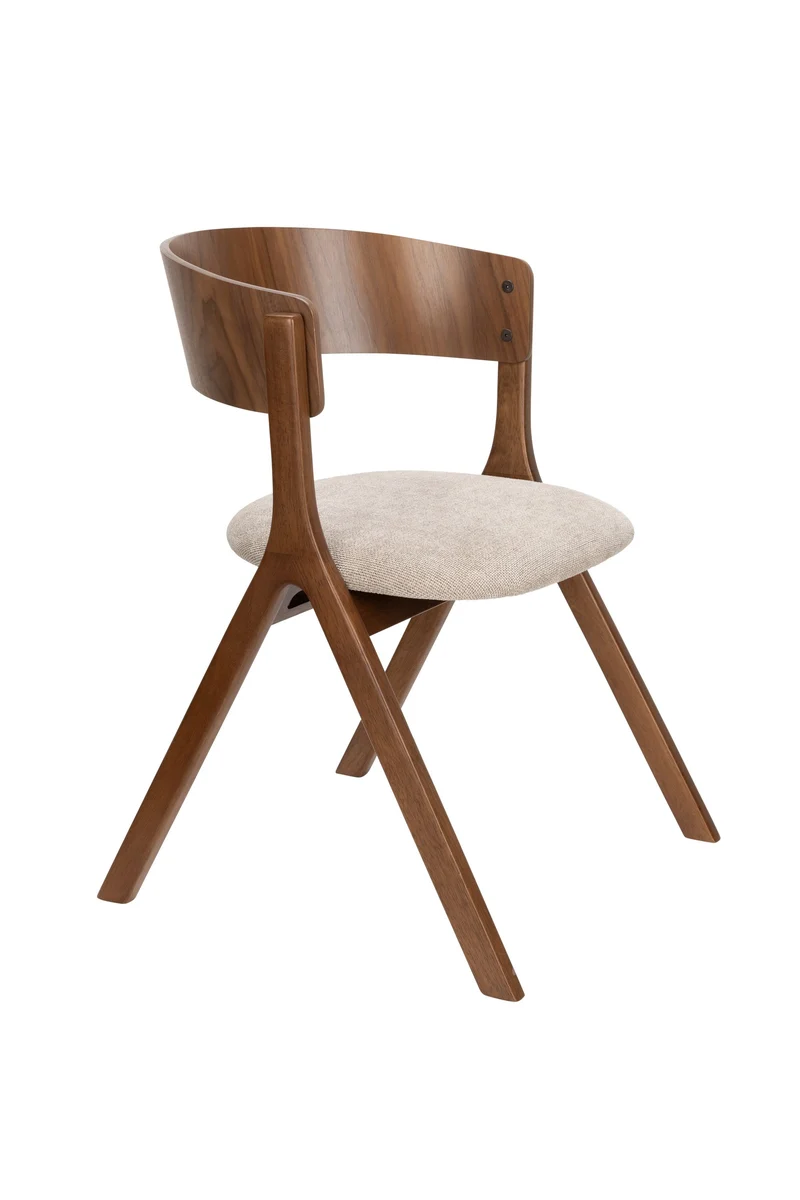 Dutchbone Stuhl Bresso – Beige, Polyester, 56,5 × 54 × 77 cm, 2er-Set