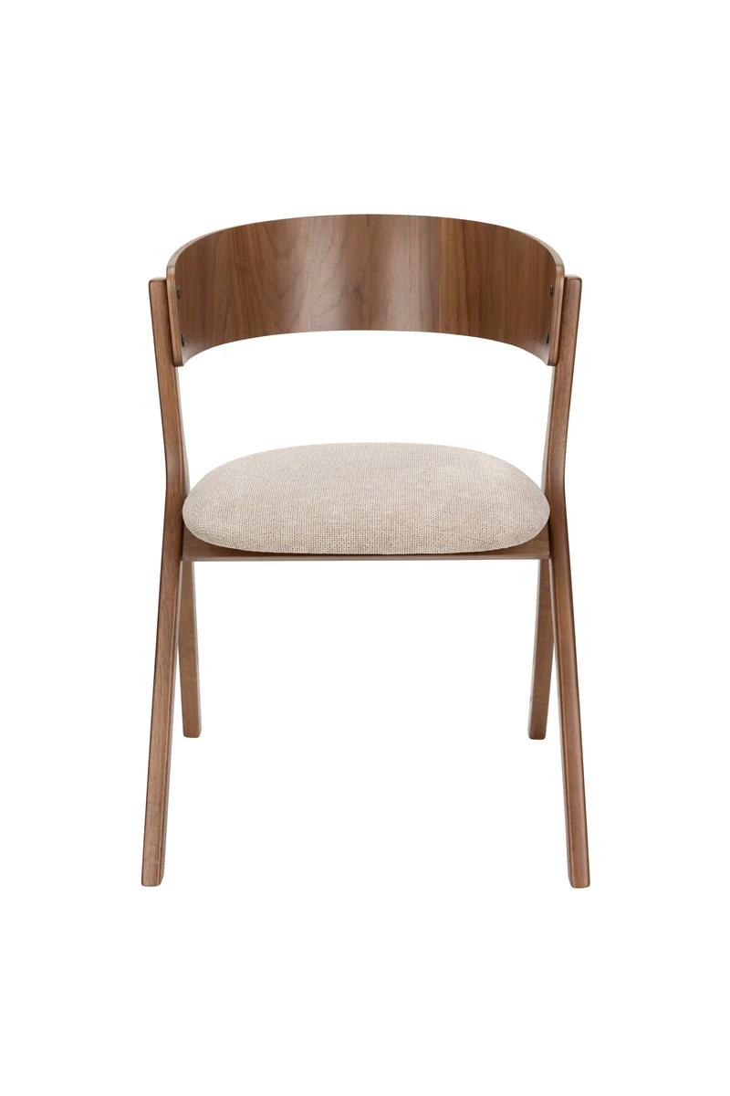 Dutchbone Stuhl Bresso – Beige, Polyester, 56,5 × 54 × 77 cm, 2er-Set