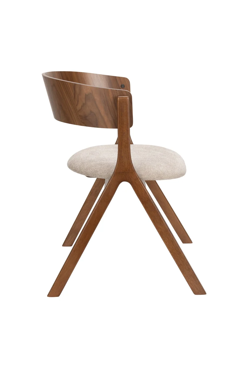 Dutchbone Stuhl Bresso – Beige, Polyester, 56,5 × 54 × 77 cm, 2er-Set