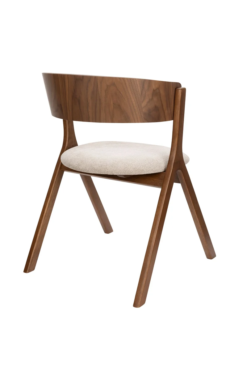 Dutchbone Stuhl Bresso – Beige, Polyester, 56,5 × 54 × 77 cm, 2er-Set