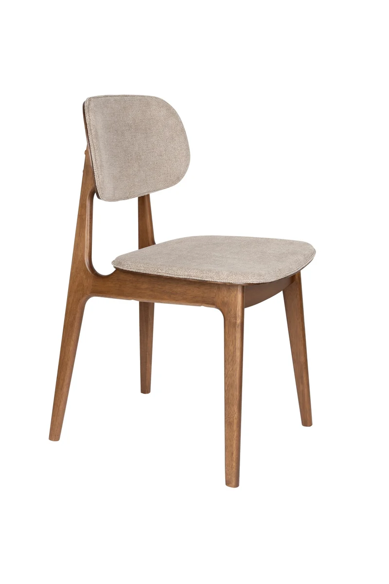 Dutchbone Stuhl Marais – Beige, Polyester, 52 × 44 × 82 cm, 2er-Set