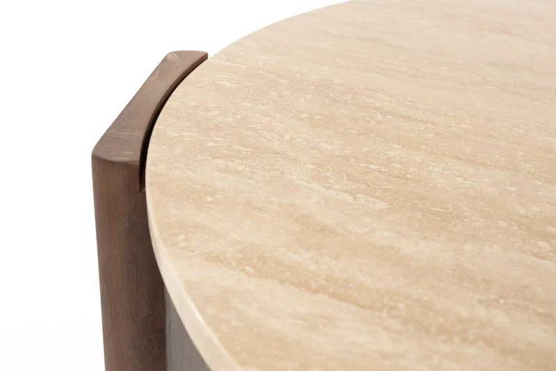 Dutchbone Couchtisch Valcour – Braun, Gummibaumholz, 90 × 90 × 36 cm