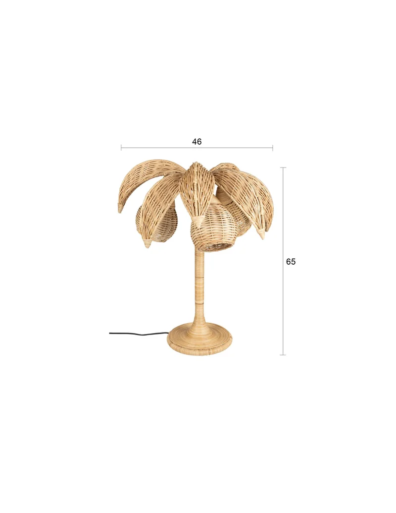 Dutchbone Tischleuchte Palmtree – Braun, Eisen, 65 × 46 × 65 cm