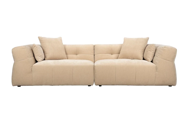 Dutchbone Sofa Hodge 4,5-Sitzer – Beige, Polyester, 105 × 278 × 68 cm