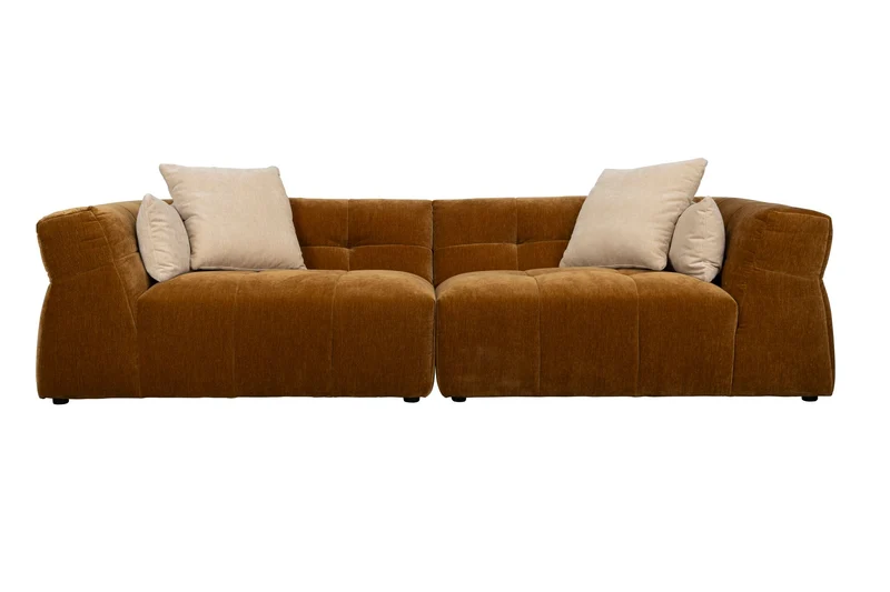 Dutchbone Sofa Hodge 4,5-Sitzer Ochre – Polyester, 105 × 278 × 68 cm
