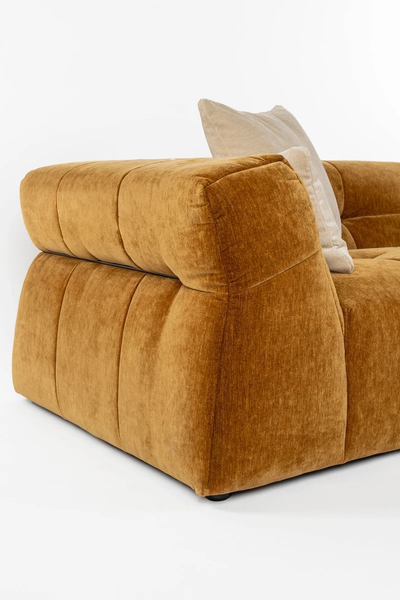 Dutchbone Sofa Hodge 4,5-Sitzer Ochre – Polyester, 105 × 278 × 68 cm