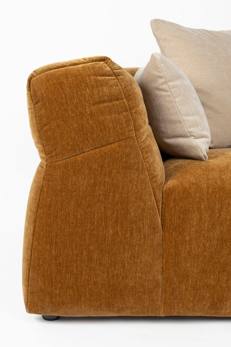 Dutchbone Sofa Hodge 4,5-Sitzer Ochre – Polyester, 105 × 278 × 68 cm