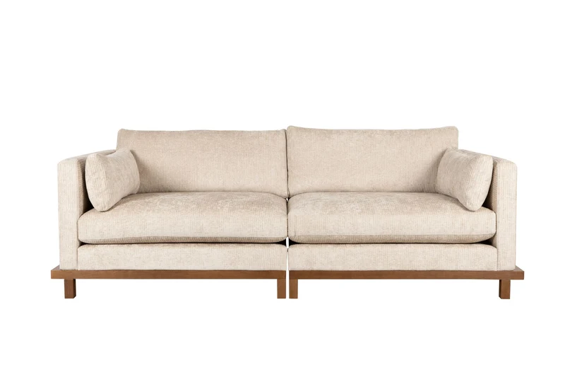 Zuiver Sofa Blossom 3-Sitzer – Sand, Stoff, 101 × 230 × 80 cm