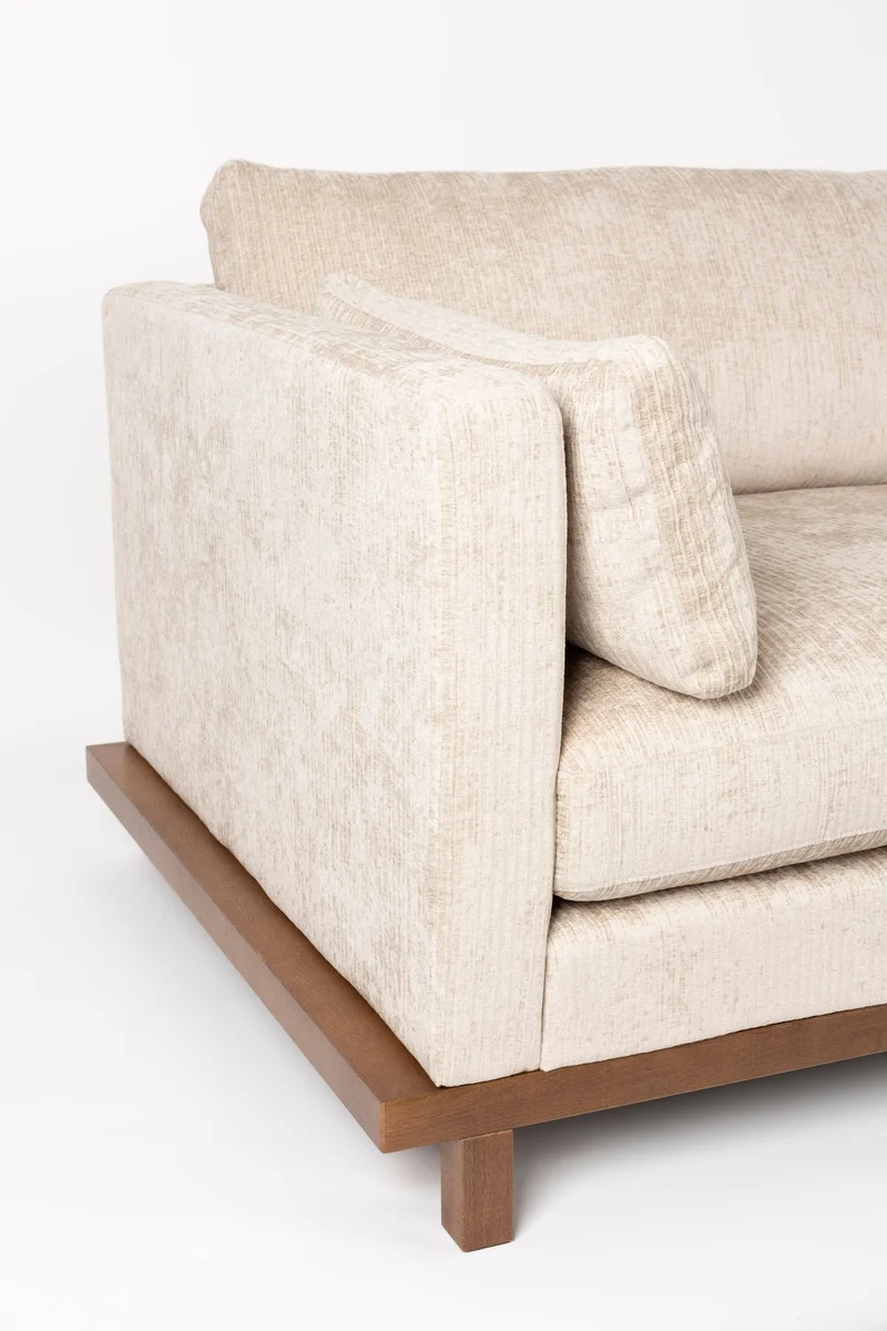 Zuiver Sofa Blossom 3-Sitzer – Sand, Stoff, 101 × 230 × 80 cm