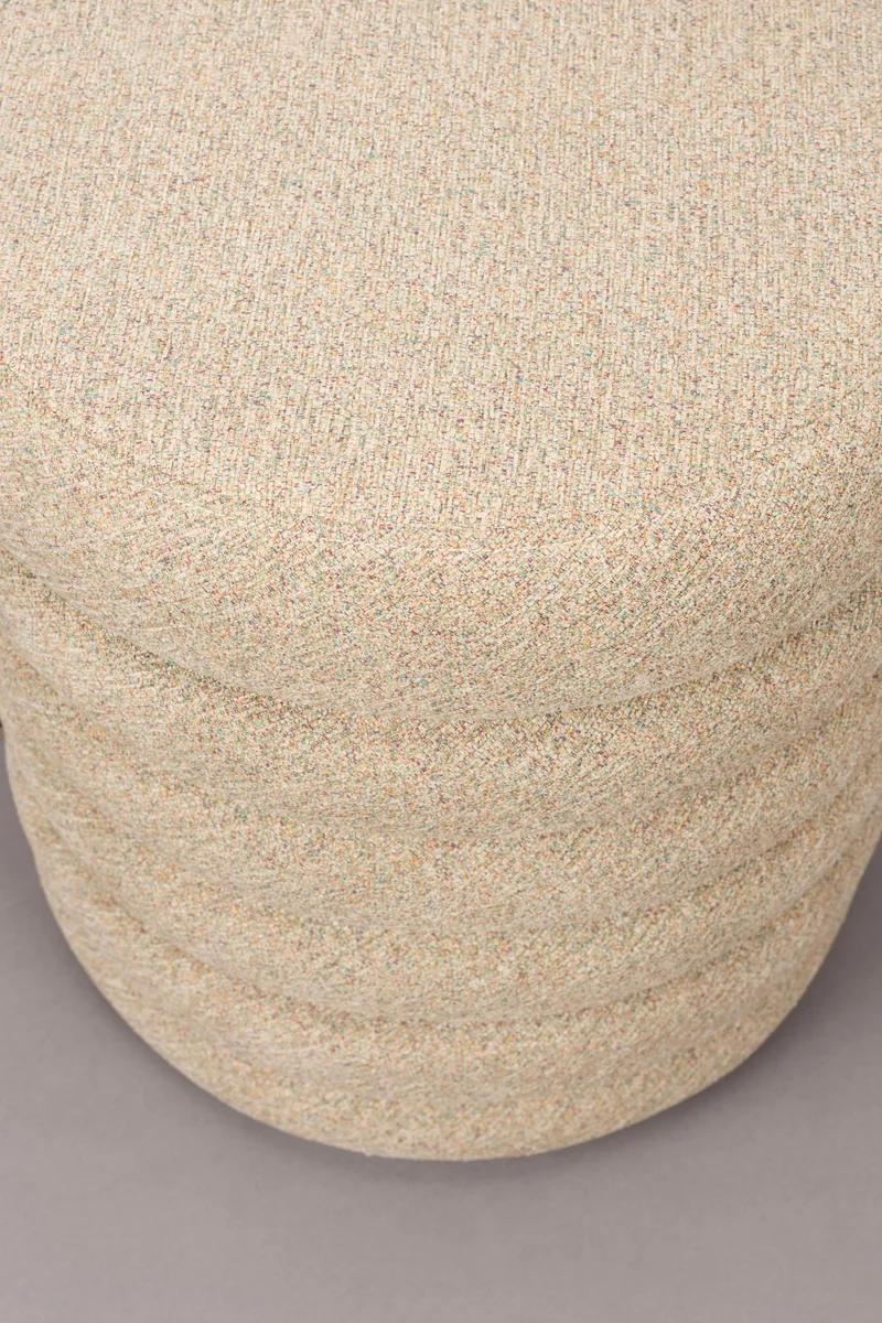 Dutchbone Hocker Fern – Beige, Polyester, 37 × 37 × 43 cm