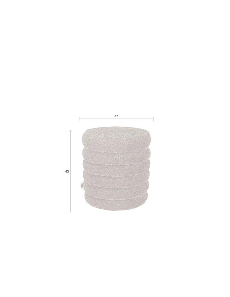 Dutchbone Hocker Fern – Beige, Polyester, 37 × 37 × 43 cm