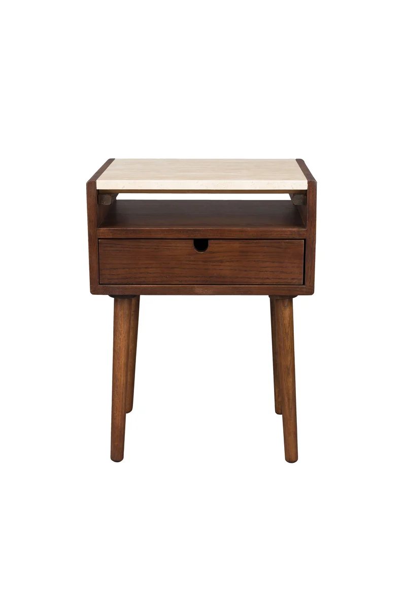 Dutchbone Beistelltisch Bedstand Arda – Braun, Holz, 45 × 35 × 60 cm