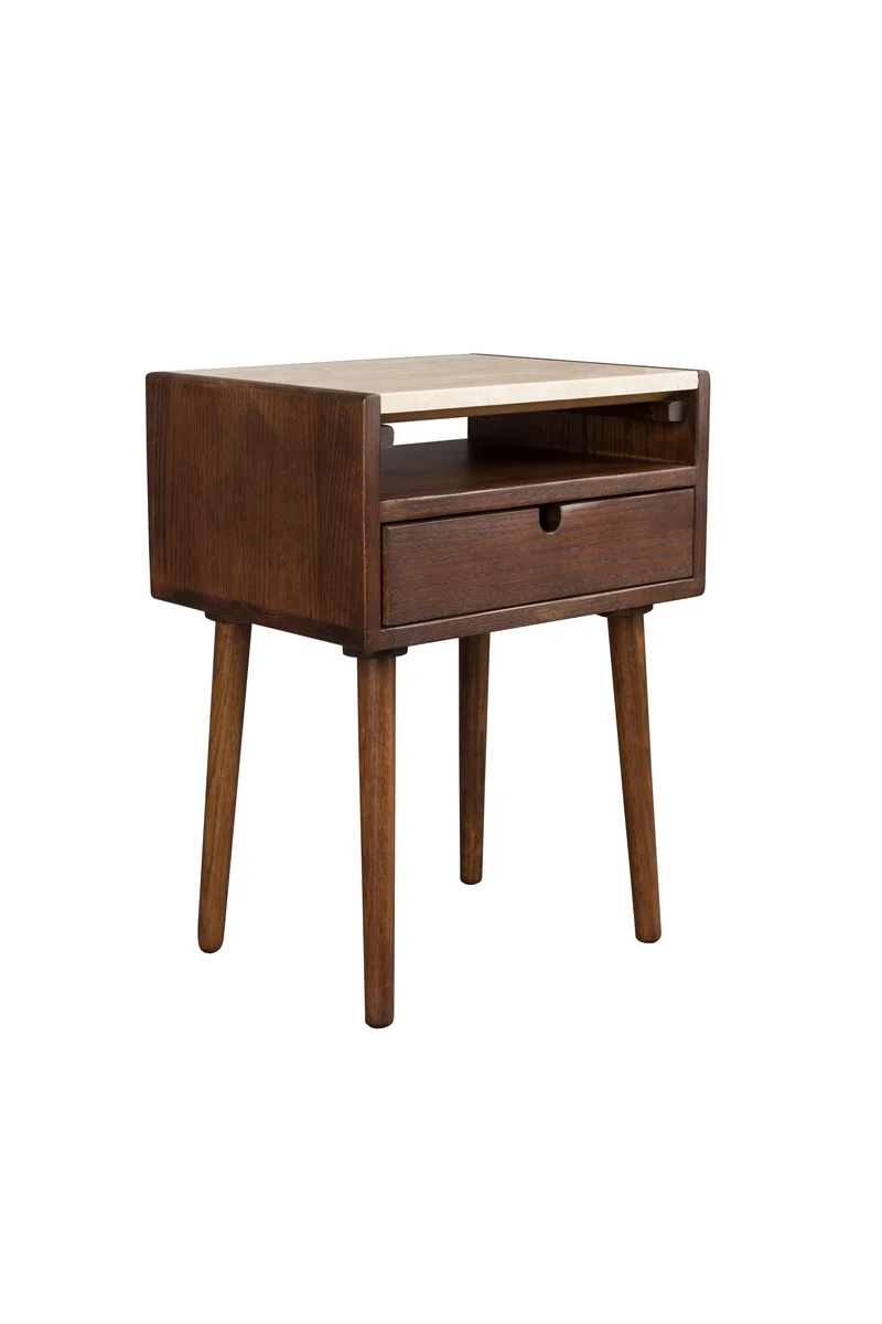 Dutchbone Beistelltisch Bedstand Arda – Braun, Holz, 45 × 35 × 60 cm