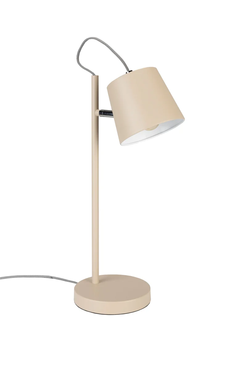 Zuiver Tischleuchte Buckle Head – Beige, Metall, 25 × 25 × 50 cm