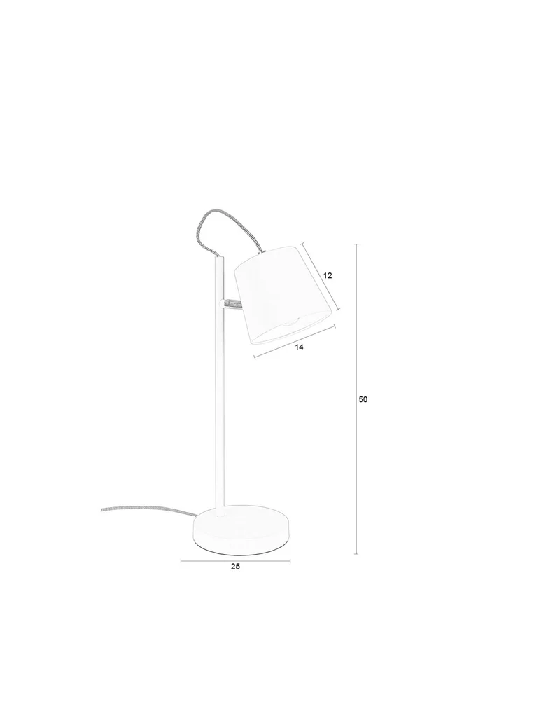 Zuiver Tischleuchte Buckle Head – Beige, Metall, 25 × 25 × 50 cm