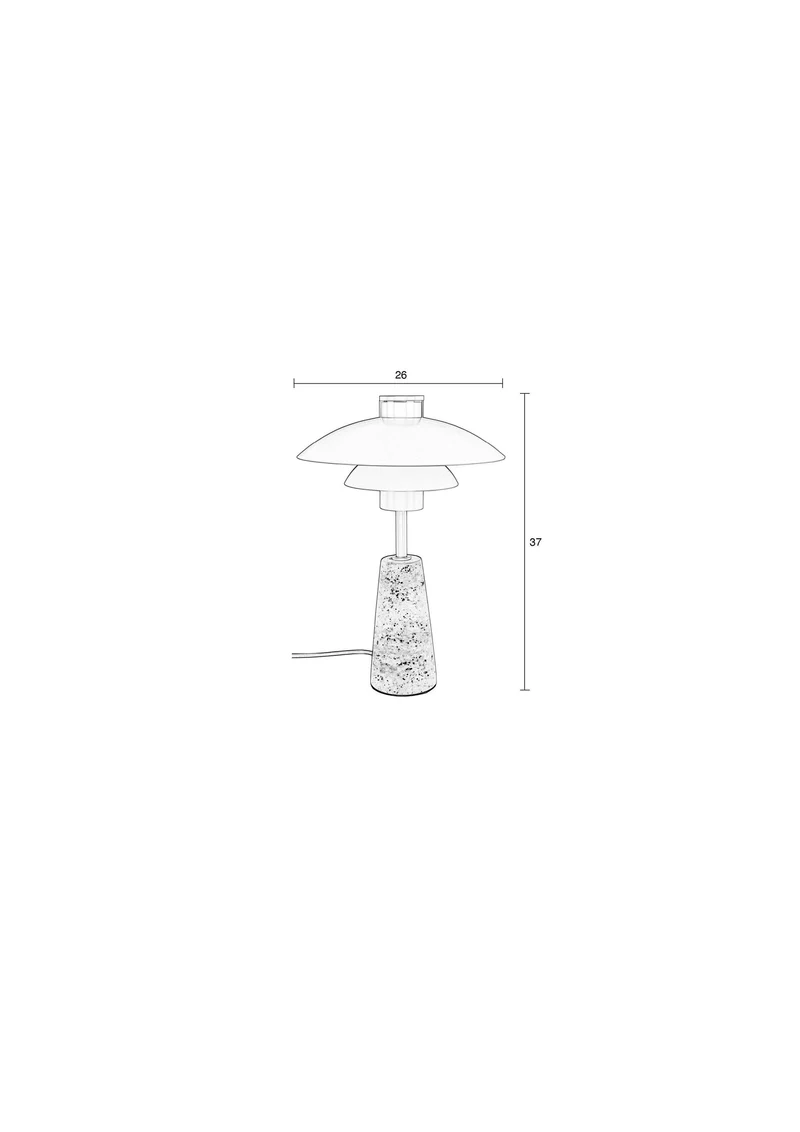 Zuiver Tischleuchte Cole – Beige, Travertin, 26 × 26 × 37 cm