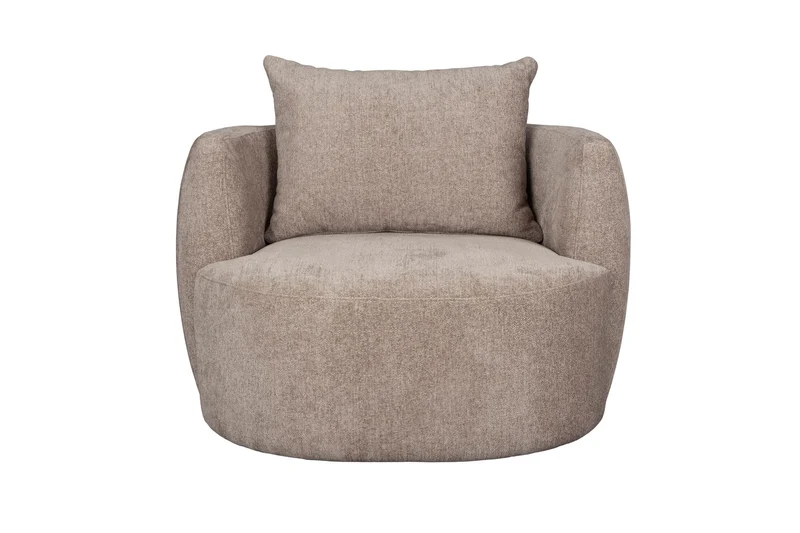 Dutchbone Loungesessel Rocca – Cappuccino, Stoff, 92 × 107 × 83 cm