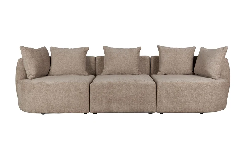 Dutchbone Sofa Rocca 4,5-Sitzer – Cappuccino, Stoff, 92 × 250 × 83 cm