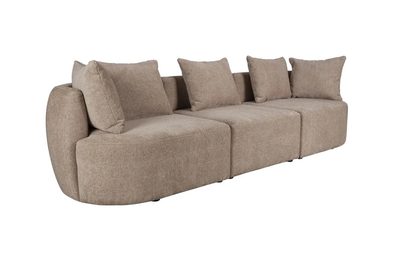 Dutchbone Sofa Rocca 4,5-Sitzer – Cappuccino, Stoff, 92 × 250 × 83 cm