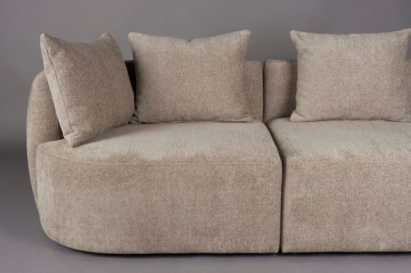 Dutchbone Sofa Rocca 4,5-Sitzer – Cappuccino, Stoff, 92 × 250 × 83 cm
