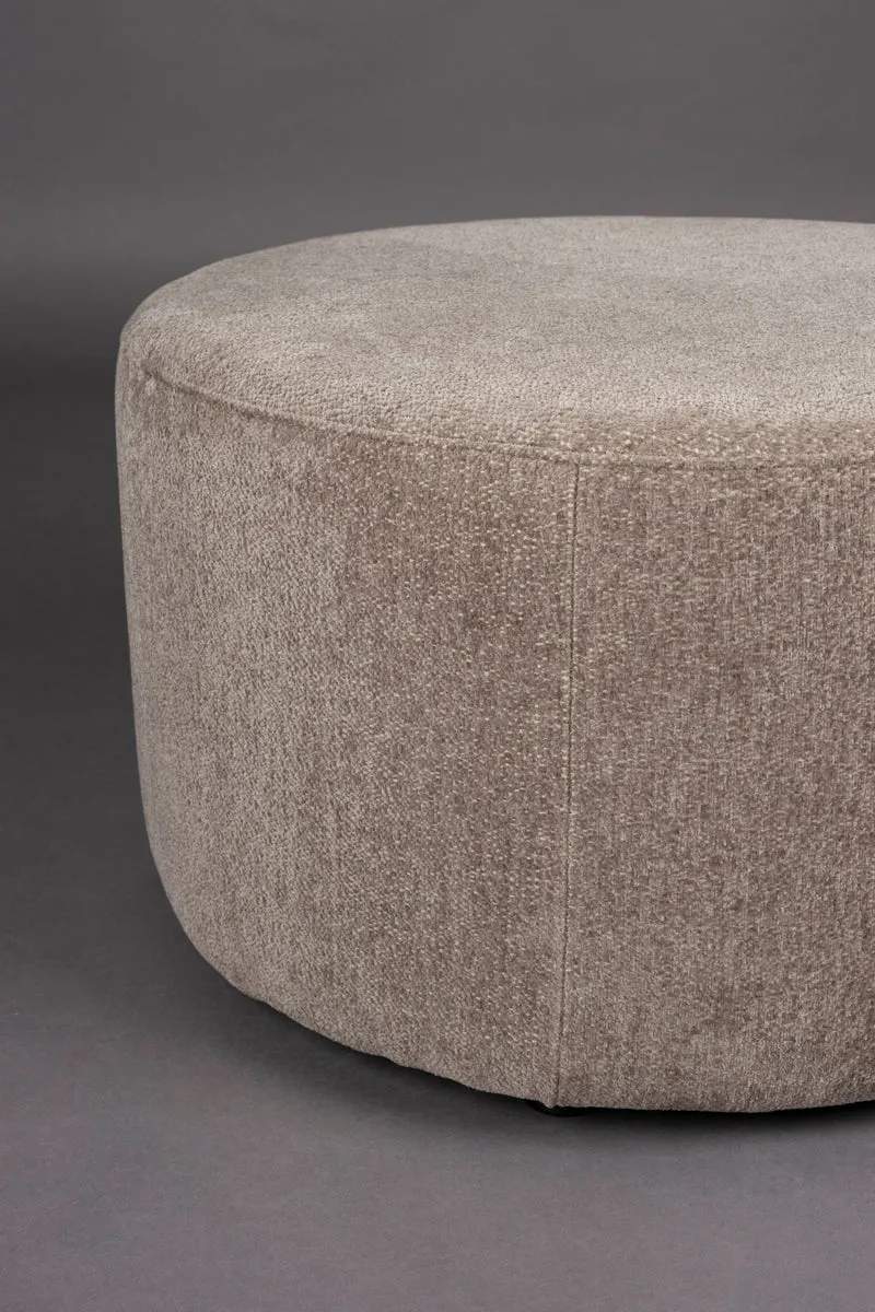 Dutchbone Pouf Rocca – Cappuccino, Stoff, 70 × 70 × 40 cm